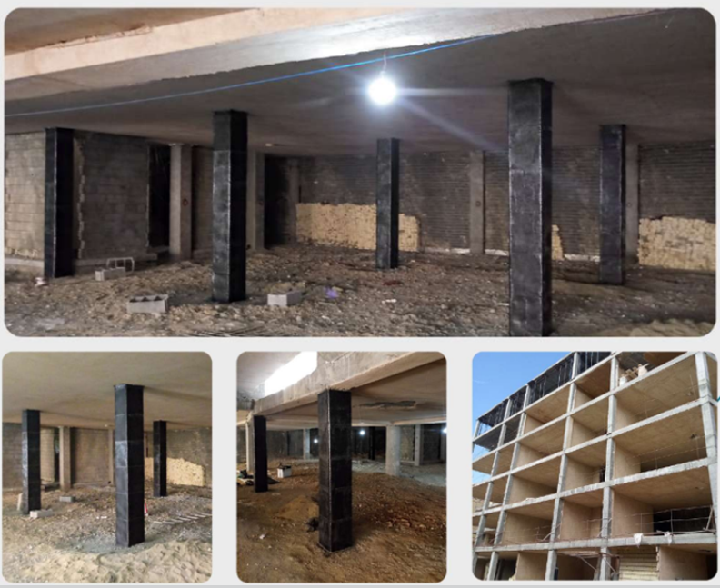 مقاوسازی ستونهای مجتمع مسکونی 10 طبقه در اصفهان