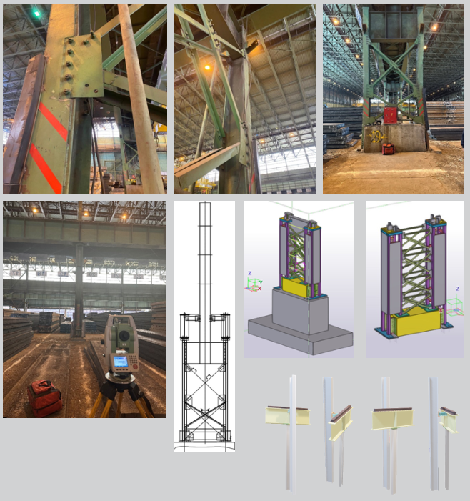 اصلاح ستون آسیب دیده انبار تختال واحد نورد گرم مجتمع فولاد مبارکه (ارکولینگ)